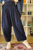 Lock Needlecord Shirring Barrel Pant Navy